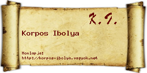 Korpos Ibolya névjegykártya