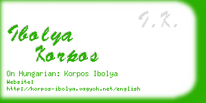 ibolya korpos business card
